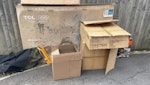 Boxes mostly Mostly boxes, one old bbq cover, one small pizza oven in its box, and an old monitor. WD23 - removed for £64