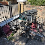 scrap waste (not the trolly) chairs and broken bbq and metal stand N19 - removed for £57