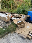 fence panels,rubble,cardboard 3 x fence panels, 4/5 black rubble bags, loose rubble stones on grass some bricks, lots of cardboard, small pallet GU14 - removed for £229