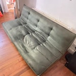 1 sofa, 1 dining table, 1 desk dining table is reusable and very heavy , dismantled, sofa folds out SE15 - removed for £104