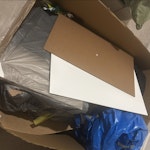 A box of unused fibreboard A box of unused fibreboard panels from an IKEA wardrobe W13 - removed for £43