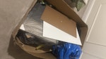 A box of unused fibreboard A box of unused fibreboard panels from an IKEA wardrobe W13 - removed for £43