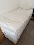 2 single beds (full set) 2 single beds - base, mattress, topper and headboard in good condition. plus old 20 shelf boards and a base of bike trainer W8 - removed for £117