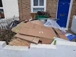 DIY boxes rubbish garden waste garden and house hold waste and green bin to get rid off as well all in front garden TW11 - removed for £214