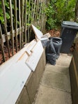 offcuts, 2 bags, concrete, odd Offcuts of wood, 2 bags of rubbish, concrete block, empty plaster pot LS8 - removed for £106