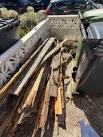 old decking boards collected by Ican Services