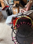 small pile 2 suitcases , 1 armchair, 1 desk chair, 1 umbrella, 1 box charisma’s tree inside, 1 Dyson hoover , 2 small trampoline ., 1 chest of drawers kids size . some plates and 1 juice maker. SL7 - removed for £130
