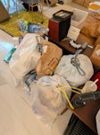 10 bags of trash 10 bags of household rubbish that is too big to fit in the bin. Would prefer to have paid to pick up removed to the common waste center, garden flat with access to street NW3 - removed for £83