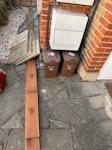 Garden waste 8 cement tiles, old laundry rail, 3 plastic decking planks, ladder, 2 plastic poles SW18 - removed for £78