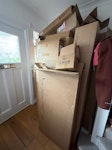 Cardboard boxes and styrofoam Approximately 30 big cardboard boxes and some foam that came within the boxes. A couple of bags of plastic sacs. W6 - removed for £117