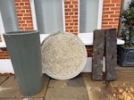 tabletop,sleepers,water butt 1 concrete tabletop, 2 railway sleepers, 1 plastic water butt SW4 - removed for £117