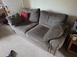 2 seater and 3 seater sofa Two sofas.  The larger one has a break in the back. Multiple cushions. ST8 - removed for £156