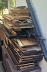 House/Garden waste + odds Frame of Ottoman bed inc headboard
+ Stack of ikea flatpack inc metal drawer runners (in seperate bag)
+ 42 Tv
+ Mirrors/Ikea glass
+ Old sink / Garden waste (wood/metal/little plastic + empty storage bags HR1 - removed for £175