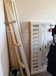 Bed base & Mattress on edouble wooden bed base broken into separate parts and one double mattress NW10 - removed for £83
