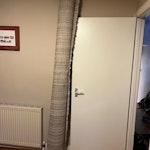 1 roll of carpet 240cm long rolled up, white shag rug about 3 years old N5 - removed for £26