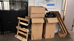 Cardboard and crate We have a lift, we are on the first floor. N1 - removed for £57