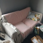 2 seater sofa, table, 2 chairs Two seater sofa with folding matress istalled (pull out sofa bed), small table with removable legs and two chairs WR5 - removed for £194