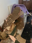 Carpet, chipboard, grippers Carpet removal in 3 large rooms. Heavy as carpets not cut up. Needs more than 1 person. Underlay, chipboard, tacks and grippers. Protective clothing / gloves would be needed due to grippers etc. G73 - removed for £286
