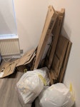lots of cardboard + 3 bags some large cardboard, lots of small cardboard sheets, and 3-4 bin bags. EC1M - removed for £57