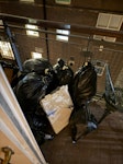 Mix of Cloths duvet foodwaste Around 10 bags of wastes from house moving, mix of cloths, duvet, duvet cover, food wastes and small items. Light. EC1R - removed for £156