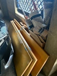 Refurb rubbish Five doors - not solid timber, hollow doors. Cardboard box of rubbish. E14 - removed for £110