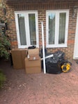 Solar install waste Boxes, trash bags, and railings, along with other solar installation waste TW12 - removed for £70