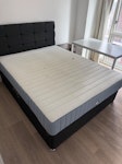 Mattress, table, freezer, rack Ikea mattress 1.5x1.9x0.25m (dirty surface)
Rectangular desk 1.2x0.6x0.8m
Compact freezer0.5x0.5x0.75m (bad smell but can be used)
Clothing rack E16 - removed for £130