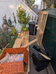 wood, tiles engineered wood floor, tiles, pallett, bits of wood NW5 - removed for £71