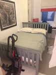 Double bed and frame Double wooden bed frame and a double mattress SW3 - removed for £78