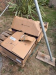 Pallet and boxes Wooden pallet, boxes and other solar installation rubbish TW12 - removed for £69