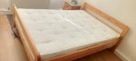 Double bed and mattress One wooden double-bed frame and one double mattress for disposal. The bed is currently fully assembled in the bedroom and must be dismantled by the collector before removal. Please bring the necessary tools. The quotation must include dismantling the bed, carrying the bed frame and mattress out of the property, transport and lawful disposal of both items. Please confirm that the mattress disposal charge is included. N20 - removed for £117