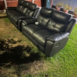 3 + 2 leather recliner sofa 3 seater and 2 seater leather recliner sofa. Already outside the property and split into individual section, ready for transportation. Can be reused as still in ok condition. RM7 - removed for £156