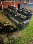 3 + 2 leather recliner sofa 3 seater and 2 seater leather recliner sofa. Already outside the property and split into individual section, ready for transportation. Can be reused as still in ok condition. RM7 - removed for £156