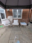 Garden furniture and bbq 2 seater garden sofa, 2 x large garden chairs and 1 rocking chair. 1 x charcoal bbq CT3 - removed for £104