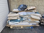 Carpet, underlay & wood etc. As seen in pictures, wood flooring, fencing, carpet, underlay some cardboard, pillows and one black bin bag.

The pallets can be wheeled out to kerbside on our manual pump truck. I want to keep the pallets.

If an eta can be given I will block a space immediately outside. Collection tomorrow morning would be Ideal but I am at site this afternoon. KT19 - removed for £141