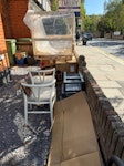 cardboard,chairs,pallet,plasti cardboard boxes, 2x chairs, plastic containers, one pallet, small wooden gate TW1 - removed for £83