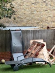 wood and loungers pile of broken up wood / crate and loungers SW18 - removed for £104