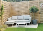 Garden sofa and small table L shape garden sofa and small table, the L section disconnects so total size is same as normal sofa. SW13 - removed for £84