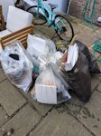 8 bags of trash 8 bags of packing styrofoam / misc trash from moving NW3 - removed for £50