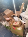 remove 10/15 cardboard boxes 10/15 cardboard boxes flatten and remove, one empty bucket, one curtain road N16 - removed for £88