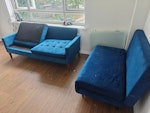 2/3 Seater Sofas, Double Bed Two seater click clack sofa (pretty small), three seater sofa but again quite small for a sofa. Double divan bed and double mattress. I can typically be at the flat in 15 minutes, afternoon or evening preferred, can do Wednesday to Saturday this week or any day the week after. Thanks. B32 - removed for £197