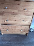 dismantled desk and bunk bed dismantled bunk bed (ikea) + 2 mattresses
dismantled desk (Ikea)
Small chest of drawers (vintage) E9 - removed for £130