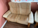2x leather sofas 2x leather sofas in good condition not torn or soiled. Both have fire safety label. 3rd floor flat with lift RM17 - removed for £117