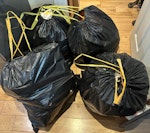 8 bags, 3 tables, appliances 8 rubbish bags (including duvets), 3 dismantled tables, 1 kettle, 2 rice cookers, 1 foldable portable washing machine, 1 keyboard, 1 multimeter, some cut-up cardboard and some unopened tins of food. IMPORTANT: Collection must be completed before 5pm today as we are checking out. Please only accept if you can collect before 5pm. Thank you! SW19 - removed for £186