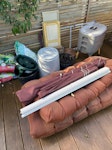 household and garden waste a whole bunch of stuff include a mattress, some packets of soil, wood, decking, bamboo poles, picture frames, a wormery, a clay pot, some hanging baskets, various plastic objects (bin, bucket, Christmas tree holder), a glass vase, a porcelain vase. please ask for more detailed info W4 - removed for £214