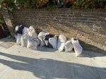plasterboard and wallpapers Broken plasterboard, insulation wool and wallpapers. All nicely bagged and left on the pavement outside. NW1 - removed for £117