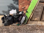DIY Rubbish Waste from DIY/House Clearout including 2 old gates, garden tools, old metal items, a bike, a few full rubble sacks and some assorted plastic items i.e broken storage boxes KT9 - removed for £97