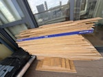 Old laminate and a pallet Old laminate flooring, already removed, about 24 m², loose boards, in the balcony of the flat in 9th floor (lift accessible). Also one pallet. E14 - removed for £104