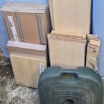 ikea spares pedestal chipboard Chipboard shelving unit, broken down, parasol base, Ikea kallax inserts (unopened, 2 cupboard, 3 drawers) Roughly a car boot load. BN2 - removed for £57