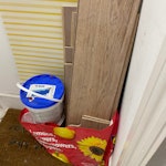 Small DIY waste I will put everything in a single bag (Laminate and grout) - About the item to collect are: in the bag with the Open lid (It's solid wall filler) and also an open grout bag. In the bag with the laminate (all laminate are broken so smaller in size that normal one) there is a bucket of Kerapoxi grout bucket NW6 - removed for £49